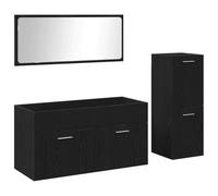 Juego de Muebles de Baño vidaXL Moderno en Roble Negro | Gabinete de Fregadero Estiloso & Mediano Ideal para Soluciones de Almacenamiento Incluye Espejo Material Duradero de Madera de Ingeniería Monta