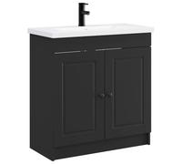 vidaXL Juego de Muebles de baño Negro 78,5 x 37,5 x 81 cm, Juego de Muebles para Baño, Soluciones Modernas, Accesorios Minimalistas, Diseño Que Ahorra Espacio