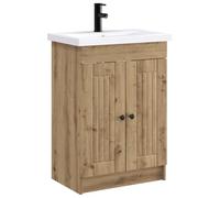 vidaXL Juego de Muebles de baño Roble Artesanal 56 x 37,5 x 81 cm, Juego de Muebles Moderno para baño, Unidad de Almacenamiento Elegante, tocador Completo, con gabinete y Estante