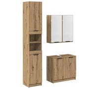 vidaXL Juego de Muebles de Baño Roble Artesanal Madera de ingeniería, Almacenamiento en Baño, Conjunto Moderno, Conjunto Elegante de Organización, Pieza Funcional, Organizador de Espacio Sleek
