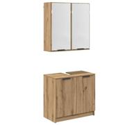 vidaXL Juego de Muebles de Baño Roble Artesanal Madera de ingeniería, Soluciones Modernas de Almacenamiento de baño, Conjunto Funcional de Muebles, diseño Rectangular, organizadores Elegantes, Mueble