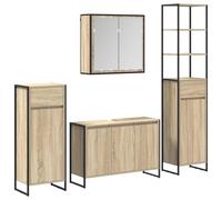 vidaXL Juego de Muebles de baño Roble Sonoma Madera de ingeniería, Baño, diseño Rectangular, características Modernas, Materiales duraderos, para Espacios pequeños y Grandes, Estilos Elegantes, efici