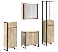 vidaXL Juego de Muebles de baño Roble Sonoma Madera de ingeniería, Baño, diseño Rectangular, características Modernas, Materiales duraderos, para Espacios pequeños y Grandes, Estilos Elegantes, efici
