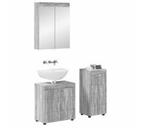 vidaXL Juego de Muebles de baño Tulum Gris Sonoma Madera de ingeniería, Armario de baño Moderno, solución de Almacenamiento Duradera, Mueble práctico, diseño Compacto, Organizador Elegante, ahorrador
