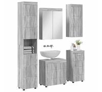 vidaXL Juego de Muebles de baño Tulum Gris Sonoma Madera de ingeniería, Armario de baño Moderno, solución de Almacenamiento Duradera, Mueble práctico, diseño Compacto, Organizador Elegante, ahorrador