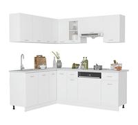 vidaXL Conjunto de armarios de Cocina Lyon de 11 Piezas de Madera de ingeniería Blanca