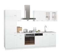 vidaXL Juego de Muebles de Cocina 8 Piezas Comedor Mobiliario Armario Estante Almacenaje Microondas Fregadero Lavavajilla Madera Contrachapada Blanco