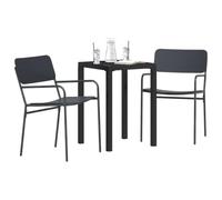 vidaXL Juego de Muebles de Exterior 3 uds. Gris Antracita Acero