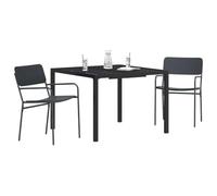 vidaXL Juego de Muebles de Exterior 3 uds. Gris Antracita Acero