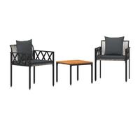 vidaXL Juego de Muebles de Exterior 3 uds. Gris y Gris Oscuro