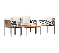 vidaXL Juego de Muebles de Exterior 4 uds. Marrón y Crema Blanca