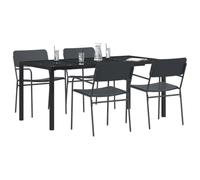 vidaXL Juego de Muebles de Exterior 5 uds. Gris Antracita Acero