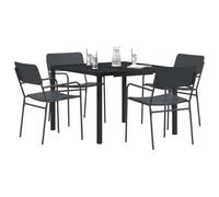 vidaXL Juego de Muebles de Exterior 5 uds. Gris Antracita Acero