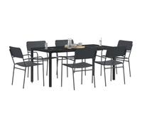 vidaXL Juego de Muebles de Exterior 7 uds. Gris Antracita Acero