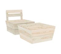 Vidaxl juego de muebles de jardín 2 piezas madera de abeto impregnada