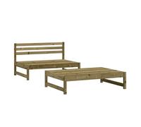 Vidaxl juego de muebles de jardín 2 pzas madera de pino impregnada