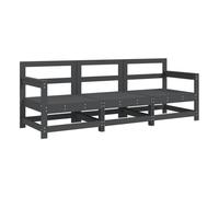 Vidaxl juego de muebles de jardín 3 pzas madera maciza de pino gris