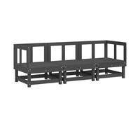 Vidaxl juego de muebles de jardín 3 pzas madera maciza de pino gris