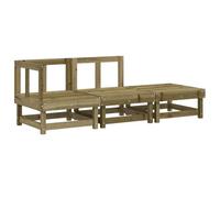 vidaXL Juego de Muebles de Jardín 3 pzas, Sofás con Respaldos, Asientos de Listones, Muebles para Patio Terraza, Madera de Pino Impregnada