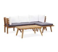 vidaXL Juego de Muebles de Jardín 5 Piezas Sofás y Mesas Conjunto de Salón Terraza con una Mesa de Comedor Exterior Madera Maciza de Acacia