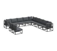 vidaXL Juego de Muebles de Jardín Modular para tu Patio - Asientos Modernos y Resistentes al Clima