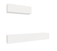 vidaXL Juego de Muebles de TV 3 Piezas Aparador Armario Soporte Consola Televisión Sala Salón Estar Almacenaje Madera Contrachapada Blanco