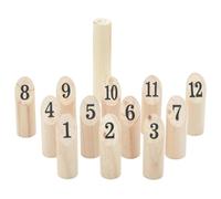 vidaXL Juego de números Kubb con Bolsa Transporte 13 pzas Madera Pino, Juego de Lanzamiento, Juego de Exterior de competición
