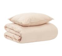 vidaXL Juego de plumas beige de 135 x 200 cm, algodón, kapok, poliéster, dormitorio moderno, ropa de cama hipoalergénica, manta ligera, elegante colección Bedspread