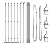 vidaXL Juego de Postes de Cerca de Acero Galvanizado de Con Malla 10 X 1.5 m Duradero Resistente al Sol Diseño Industrial Para Sistema de Instalación de Cercas Al Aire Libre Solución de Alta Resiste