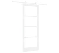 vidaXL Juego de Puertas Deslizantes 'Orkdal'Blanco Madera Sólida de Pino Con Hardware Completo Para Uso Interior 83X211 cm Diseño Moderno Pasillos Dormitorios Y Comedores Madera de Pasillo Dormitori