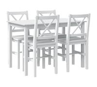 vidaXL Juego de muebles de comedor 5 piezas blanco