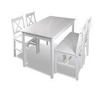 vidaXL Juego de muebles de comedor 5 piezas blanco