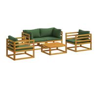 vidaXL Juego de salón de jardín Modular de 5 Piezas Natural