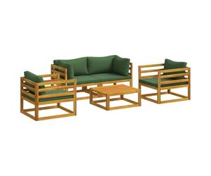 vidaXL Juego de salón de jardín Modular de 5 Piezas Natural