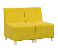 vidaXL Juego de sillones de Terciopelo Amarillo de 2 Piezas, con Relleno de Espuma Transpirable. Mide 55 x 74 x 82 cm. Tiene un diseño Moderno y Atractivo, es Independiente y Sus Patas Son de Madera