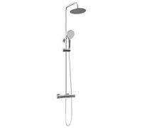 vidaXL - Juego de sistema de ducha termostático cromado SS201, ducha regulable en altura, con cabeza y mano, control de temperatura para modernizar su cuarto de baño