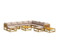 vidaXL Juego de Sofá 12 uds. Natural Madera de Acacia Sólida