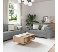 vidaXL Juego de sofás 2 Piezas con Cojines Tela Gris Claro