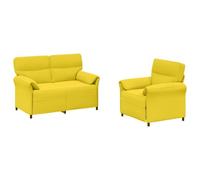 vidaXL Juego de Sofá 2 uds. Amarillo Claro Tela