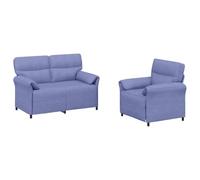 vidaXL Juego de Sofá 2 uds. Azul Jeans Tela