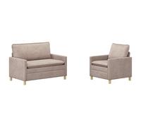 vidaXL Juego de Sofá 2 uds. Beige Poliéster