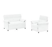 vidaXL Juego de Sofá 2 uds. Blanco Tela