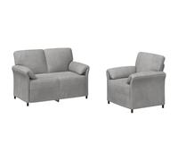 vidaXL Juego de Sofá 2 uds. Gris Claro Terciopelo