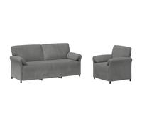 vidaXL Juego de Sofá 2 uds. Gris Oscuro Terciopelo