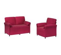 vidaXL Juego de Sofá 2 uds. Rojo Vino Terciopelo