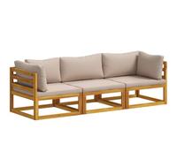 vidaXL Juego de Sofá 3 uds. Natural Madera de Acacia Sólida