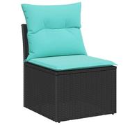 vidaXL Juego de Sofá 4 pcs Negro ratán sintético, Sofá Modular Rectangular, Flexible, para jardín y terraza, mobiliario de poliratán para Relax