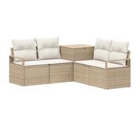 vidaXL Juego de Sofá 5 uds. Beige y Blanco Crema