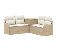 vidaXL Juego de Sofá 5 uds. Beige y Blanco Crema