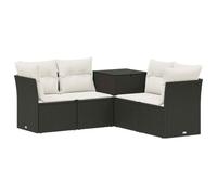 vidaXL Juego de Sofá 5 uds. Negro y Blanco Crema